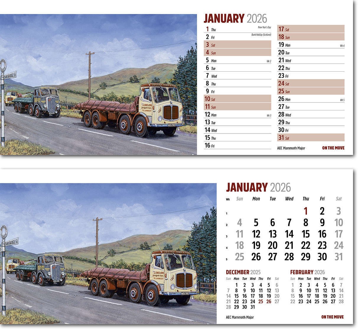 On the Move Desk Calendar