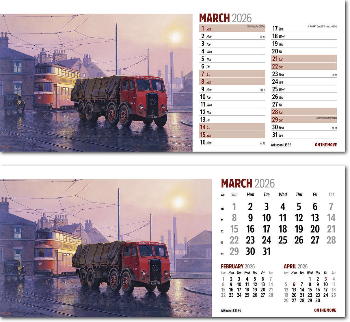 On the Move Desk Calendar