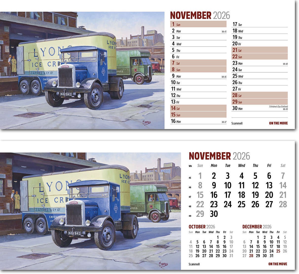 On the Move Desk Calendar