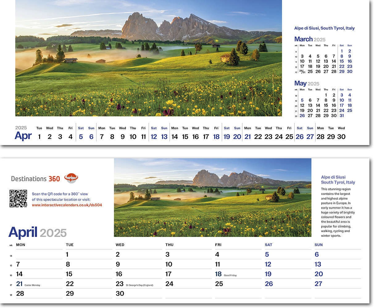 Destinations360 Desk Calendar