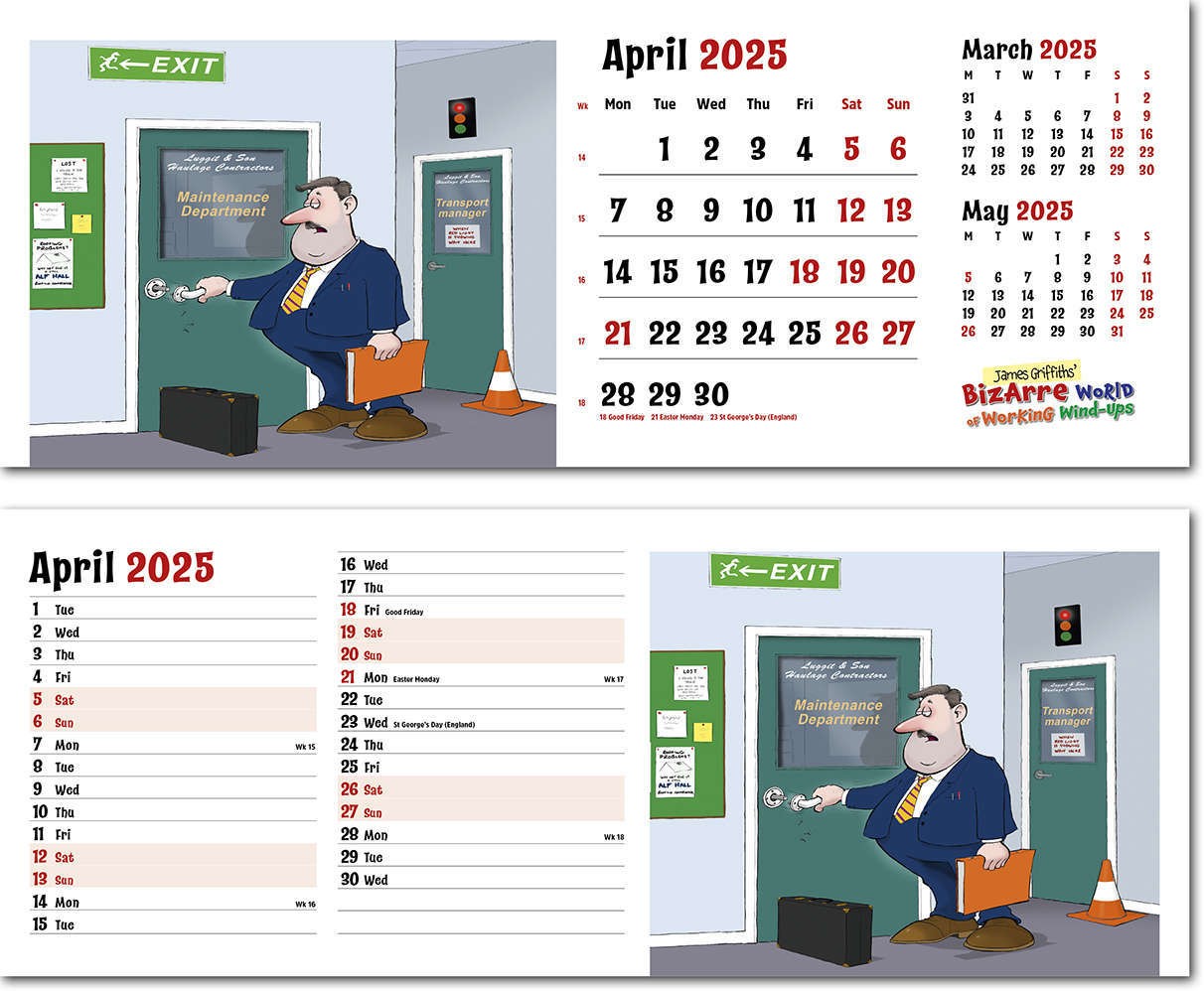 Bizarre World of Working Wind Ups Task Station Desk Calendar