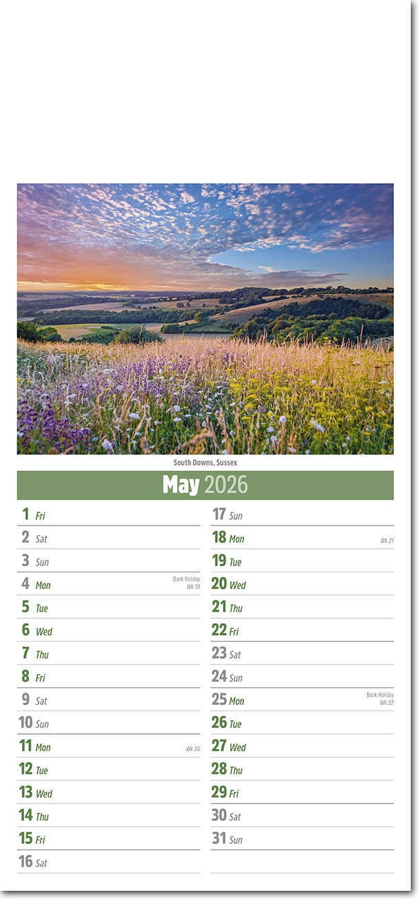 Slimline Scenes of Britain Compact Calendar
